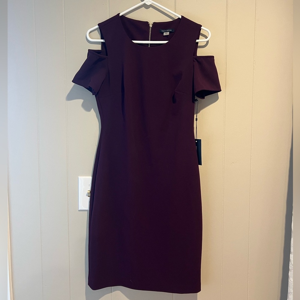 Tommy Hillfiger Dark Purple/Plum Cold Shoulder Midi Dress - Size 4, NWTs!
